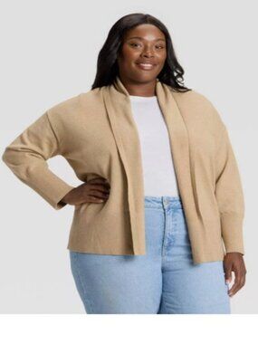 Ava & Viv Women's Open Front Neutral Office Wear Spring Cardigan Plus Size 3X